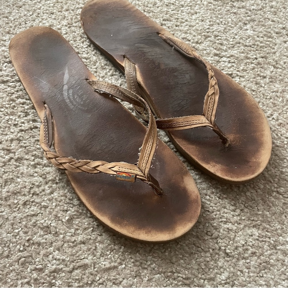 Rainbow flip flop sandals